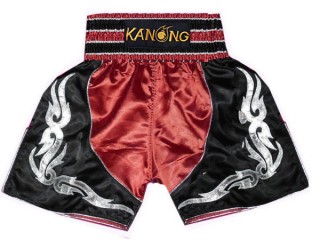 Boxing Shorts , Boxing Trunks : KNBSH-202-Red-Black